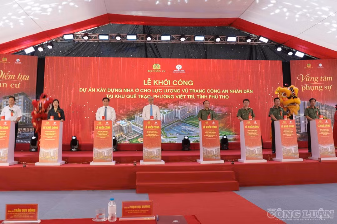Bộ Công an khởi công dự án nhà ở gần 1.700 tỷ đồng và tiếp nhận quỹ đất 15ha tại Phú Thọ