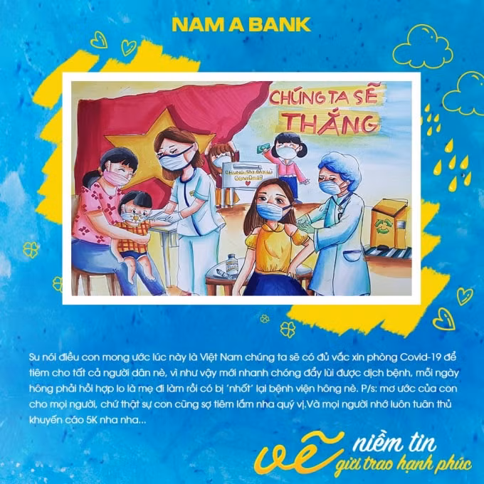 Những bức tranh với thông điệp đầy ý nghĩa mà các em thiếu nhi gửi về cho Ban tổ chức.