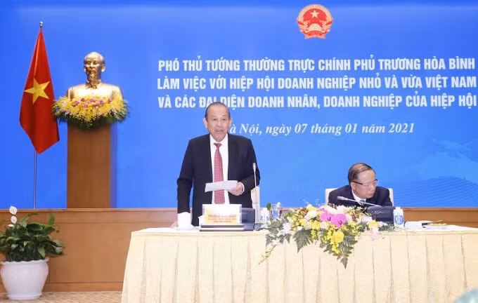 Phó Thủ tướng Trương Hòa Bình phát biểu tại buổi làm việc.