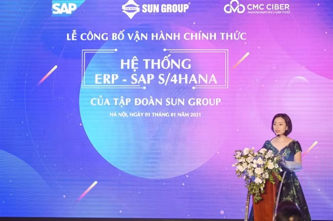 Đại diện tập đoàn Sun Group phát biểu tại sự kiện