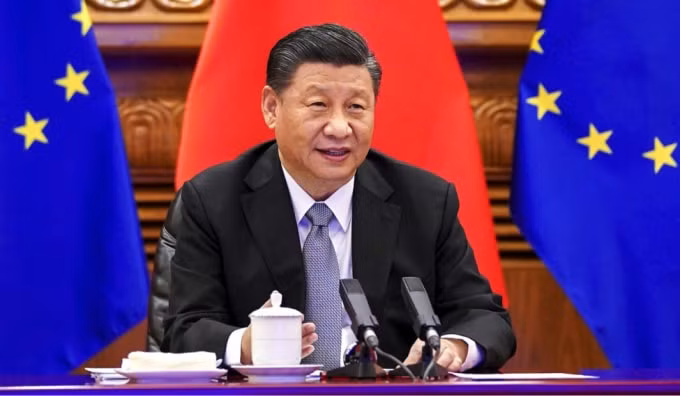 Chủ tịch Trung Quốc Tập Cận Bình đã tham gia một hội nghị truyền hình để hoàn tất thỏa thuận đầu tư. Ảnh: Xinhua