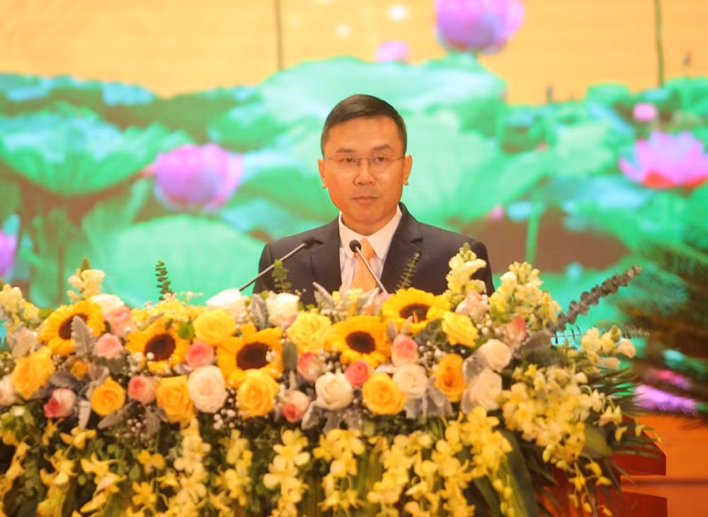 Ông Phạm Anh Tuấn - Tổng Biên tập báo VietNamNet phát biểu tại hội nghị Báo chí toàn quốc tổng kết công tác năm 2020.