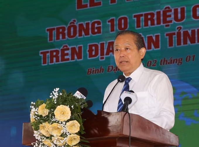 Phó Thủ tướng Thường trực Chính phủ Trương Hòa Bình phát biểu tại buổi lễ.