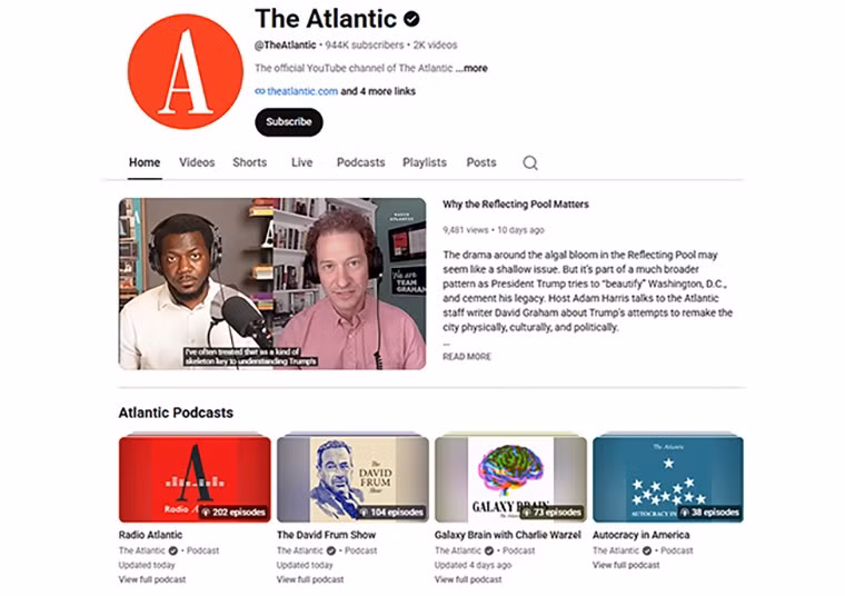 Kênh video của The Atlantic trên YouTube.