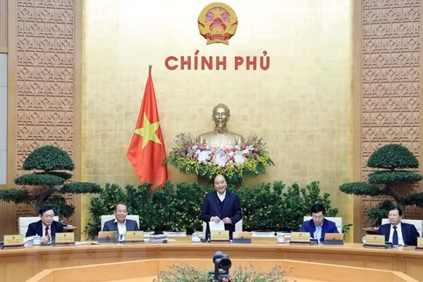 Thủ tướng Nguyễn Xuân Phúc phát biểu tại phiên họp. Ảnh: TTXVN