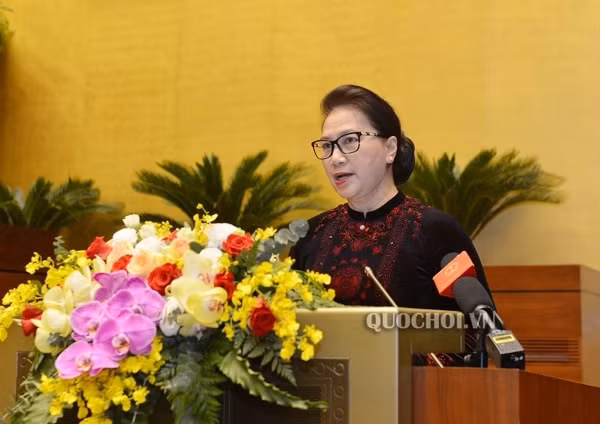 Chủ tịch Quốc hội Nguyễn Thị Kim Ngân phát biểu. Ảnh: quochoi.vn
