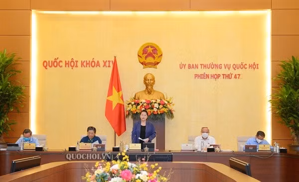 Chủ tịch Quốc hội Nguyễn Thị Kim Ngân phát biểu tại phiên họp thứ 47. Ảnh: quochoi.vn