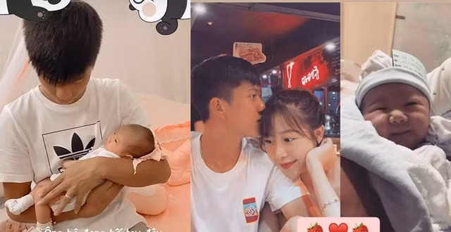 Văn Đức - Nhật Linh vừa chào đón cô con gái đầu lòng tên Dâu Tây vô cùng đáng yêu. Ảnh: internet.