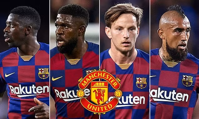 CLB Man United dự tính chiêu mộ 4 cầu thủ của Barca. Ảnh: internet.