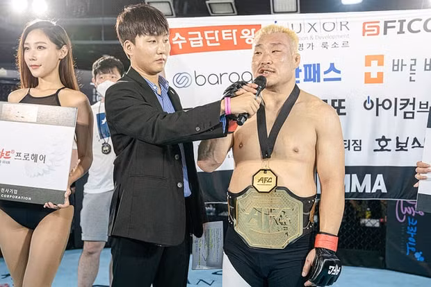 Võ sĩ Kim Jae-young trở thành nhà vô địch tạm thời của AFC sau thắng lợi vừa qua. Ảnh: internet.