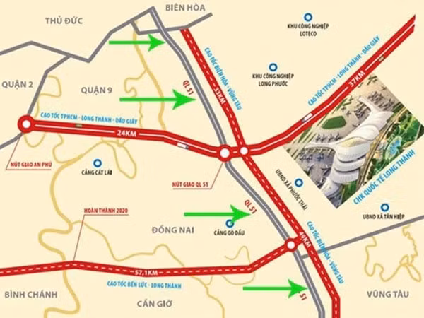 Tổng chiều dài tuyến cao tốc Biên Hoà - Vũng Tàu hơn 65km