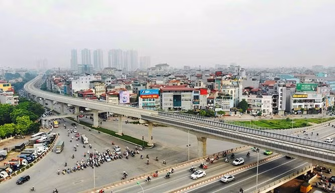 Tuyến đường Nhổn – Ga Hà Nội đang hoàn thành. Ảnh: TL.
