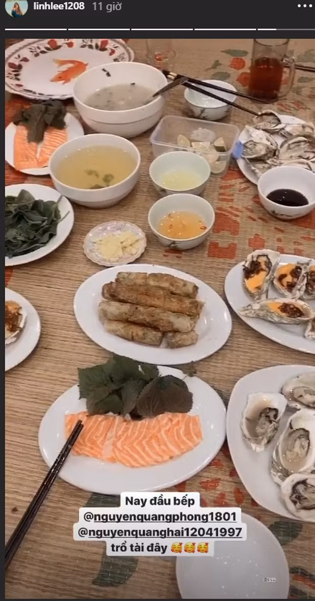 Chị dâu khoe Quang Hải đảm đang.