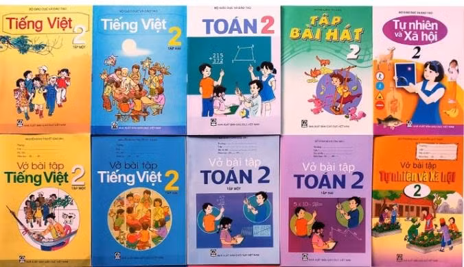 Hiện có 33 mẫu sách giáo khoa lớp 2 được đưa vào thẩm định (ảnh nguồn internet).