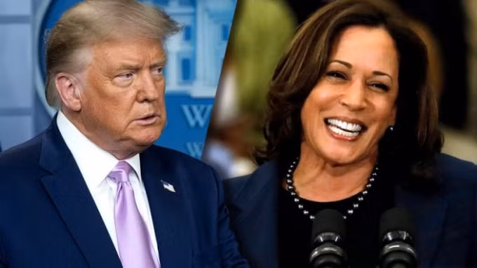Tổng thống Trump bày tỏ sự ngạc nhiên khi ứng viên Tổng thống đảng Dân chủ lựa chọn người đồng hành, thượng nghị sỹ Harris trong cuộc bầu cử Tổng thống vào 3/11 - Ảnh: (Andrew Harnik/AP, Jeff Kowalski/AFP và Getty Images)