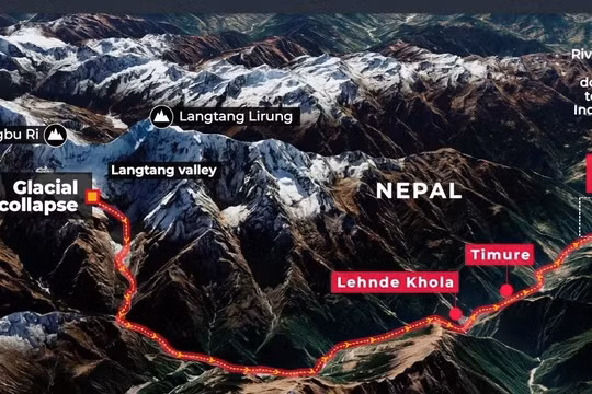 Ảnh vệ tinh cho thấy lũ 'tử thần' tàn phá kinh hoàng ở Nepal và Trung Quốc