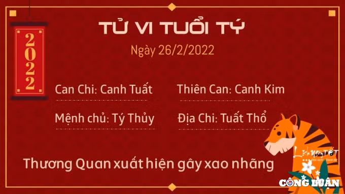 tu vi hom nay 26 2 2022 thu 7 ngay 26 1 am lich cua 12 con giap hinh 1