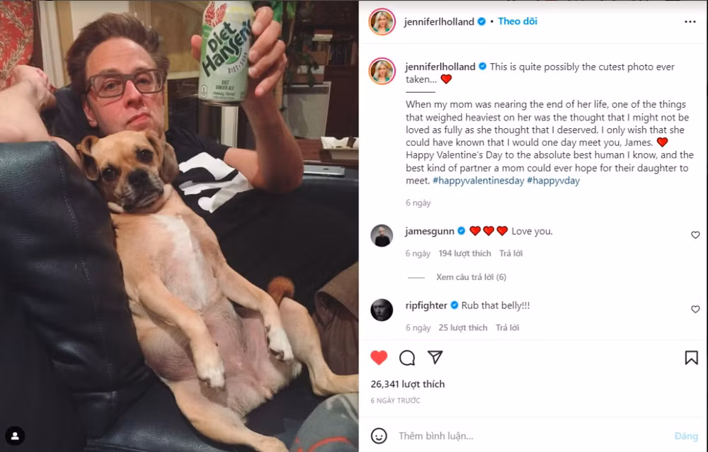 james gunn va jennifer holland dinh hon sau nhieu nam gan bo hinh 4