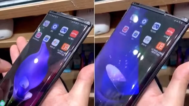 ro ri hinh anh tren tay hiem co cua chiec smartphone lg man hinh cuon hinh 1