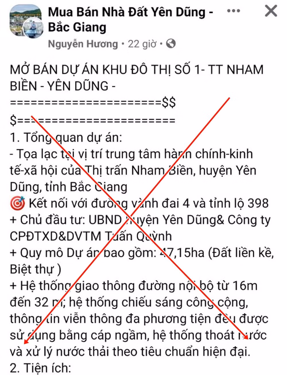bac giang xu phat 2 ca nhan dang tin sai su that ve mua ban bat dong san tren mang xa hoi hinh 1