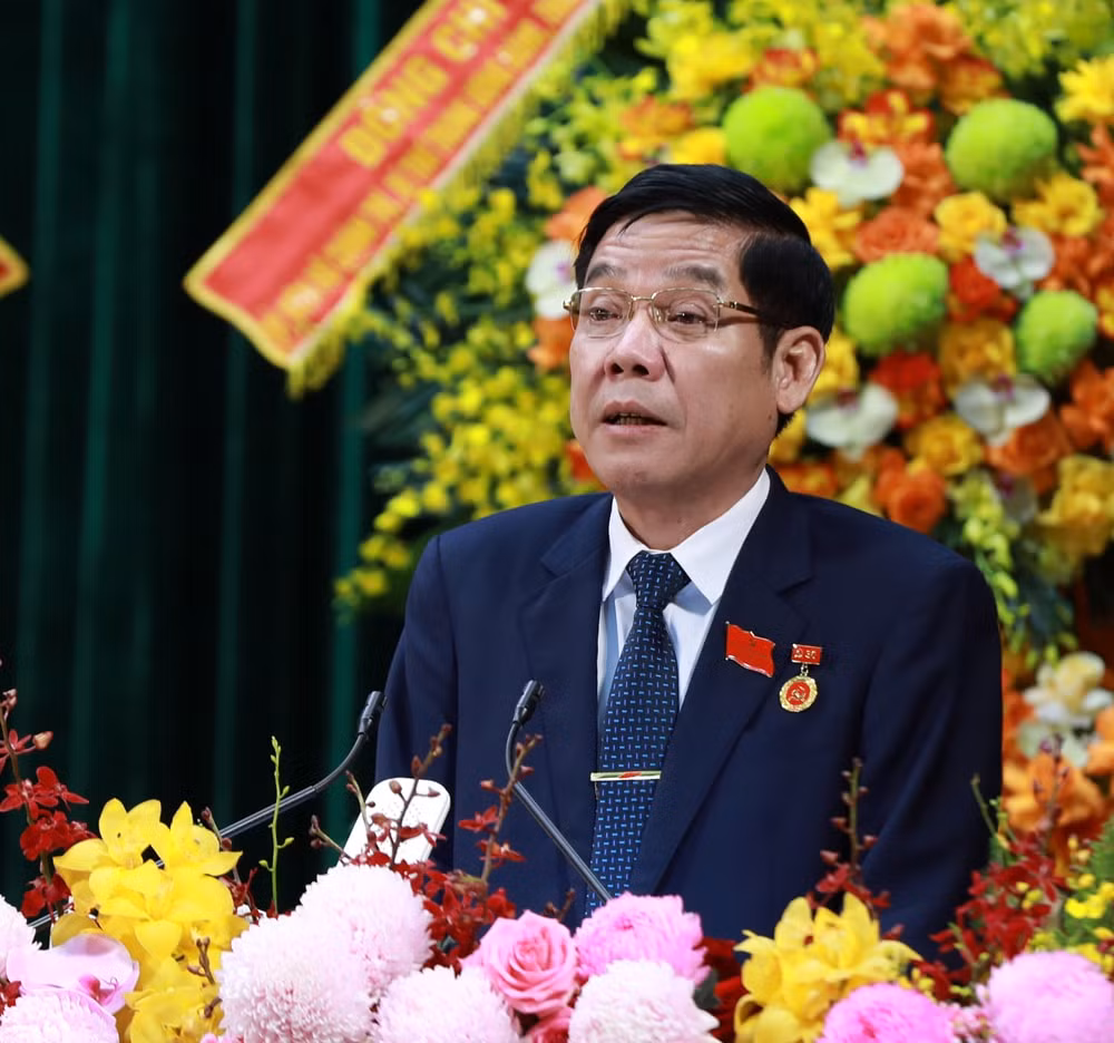 Đồng chí Nguyễn Văn Gấu phát biểu bế mạc Đại hội. Ảnh: BBN
