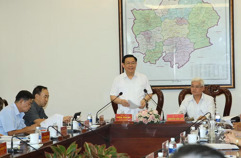 Phó Thủ tướng Vương Đình Huệ phát biểu tại buổi làm việc. Ảnh: VGP