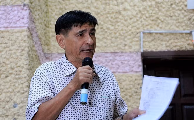 Cử tri Nguyễn Hồng Quang (cử tri phường Bình Trưng Đông): Đề nghị đưa 'đại án Thủ Thiêm' ra nghị trường Quốc hội. Ảnh: TN