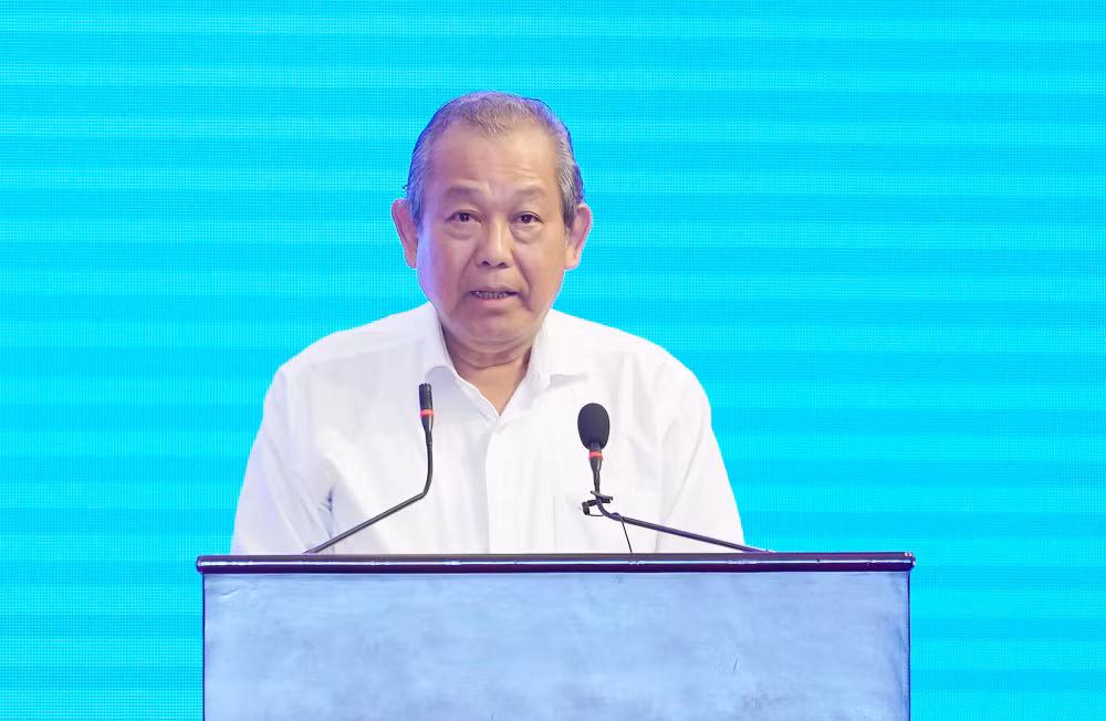 Phó Thủ tướng Thường trực Trương Hòa Bình phát biểu tại Hội nghị. Ảnh: VGP