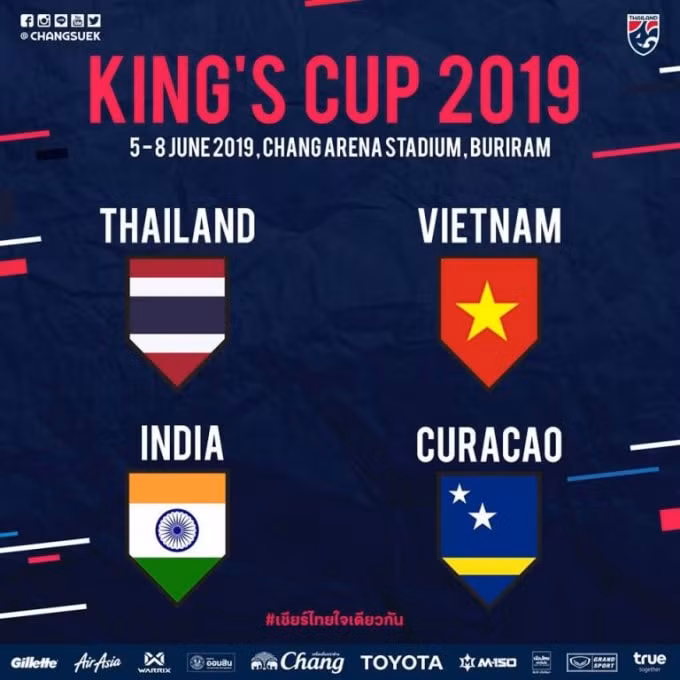 Lịch thi đấu King's Cup 2019. Ảnh: AFF