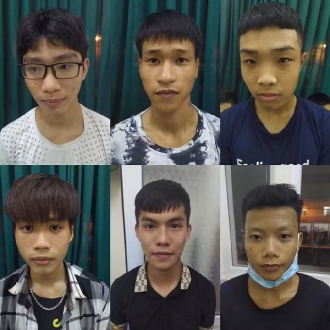 Nhóm thanh niên bị bắt giữ. Ảnh: TL.