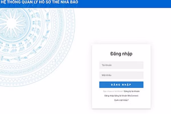 Hệ thống quản lý hồ sơ thẻ nhà báo tại địa chỉ thenhabao.mic.gov.vn.