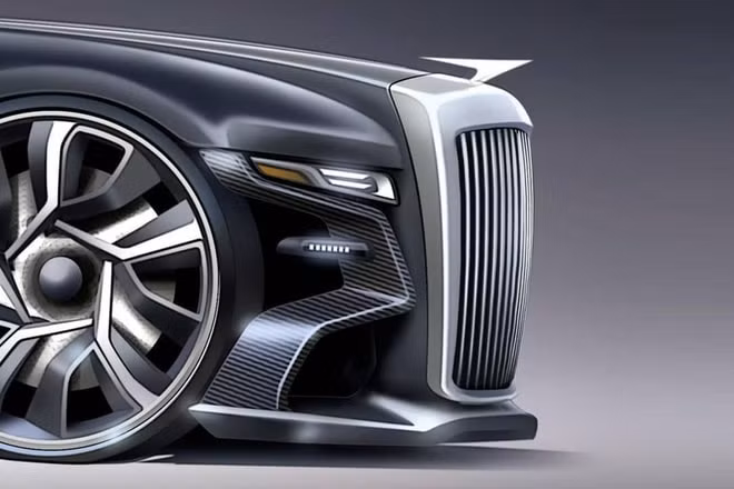Bản phác thảo mẫu xe hiện đại Duesenberg GT của Alexander Opanasenko. Ảnh: TL