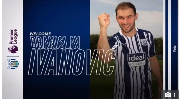 Cầu thủ Ivanovic đã trở lại Premier League khoác áo tân binh West Brom. Ảnh: internet.