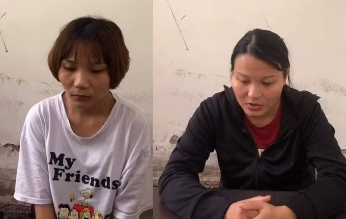 Các đối tượng Uông Thị Mai (trái) và Uông Thị Trang