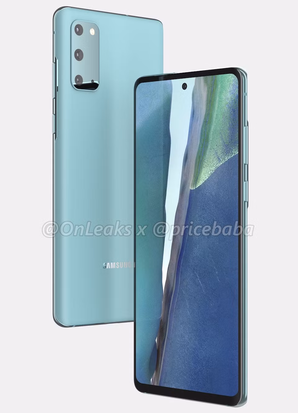 Hình ảnh render Galaxy S20 FE. Ảnh: pricebaba