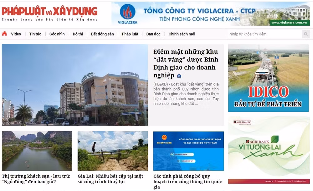 Chuyên trang điện tử Pháp luật và Xây dựng, hiện đang chạy bản thử nghiệm.