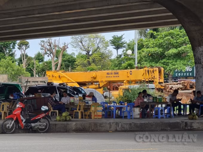 Hàng quán bày bán kín khoảng đất gầm cầu