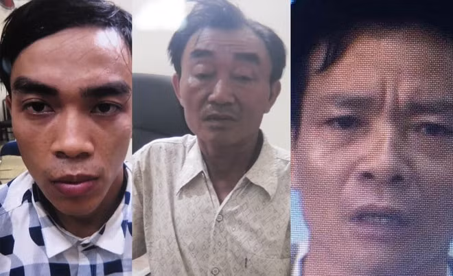 Đối tượng Nguyễn Tấn Thành, Nguyễn Khanh, Dương Bá Giang (từ trái qua). Ảnh: Công an TP.HCM