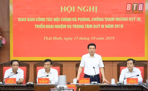 Giao ban công tác nội chính và phòng chống tham nhũng quý III năm 2019 (ảnh st)