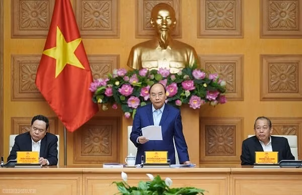 Thủ tướng Nguyễn Xuân Phúc chủ trì phiên họp. Ảnh: VGP