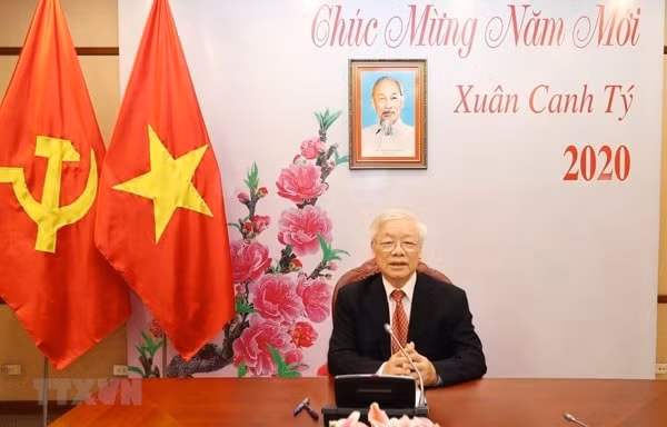 Tổng Bí thư, Chủ tịch nước Nguyễn Phú Trọng điện đàm với Tổng Bí thư, Chủ tịch nước Trung Quốc Tập Cận Bình. Ảnh: TTXVN