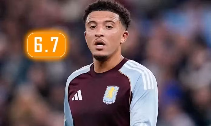 Jadon Sancho thất vọng trong màu áo Aston Villa