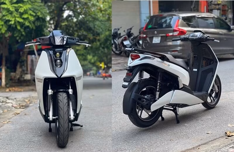Xe máy điện VinFast Theon S màu đen xám hiện đại
