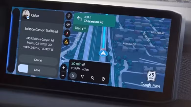 Màn hình Android Auto trên màn hình ô tô. Ảnh: Android
