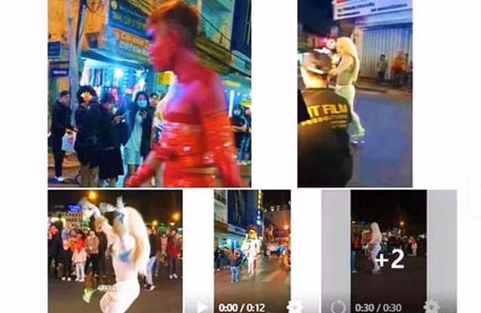 Hình ảnh, clip về nhóm đàn ông này xuất hiện trên mạng xã hội. Ảnh: tienphong.vn