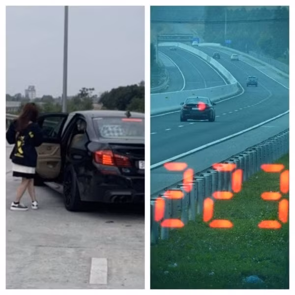 Tốc độ ghi lại được của chiếc xe ôtô BMW lên tới 223 km/giờ. Ảnh: Báo Giao thông