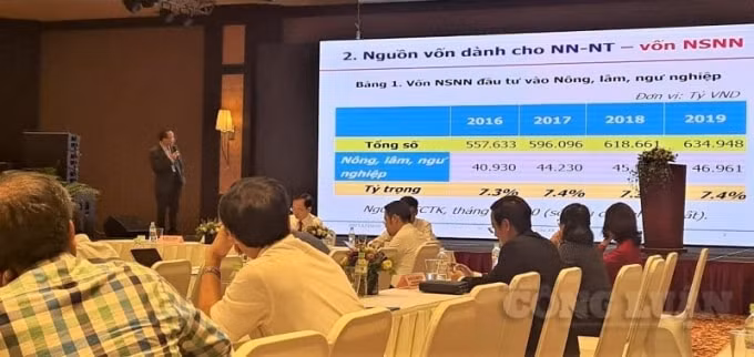 TS. Cấn Văn Lực -Chuyên gia - Thành viên Hội đồng Tư vấn Chính sách Tài chính - Tiền tệ quốc gia phát biểu tại hội thảo.