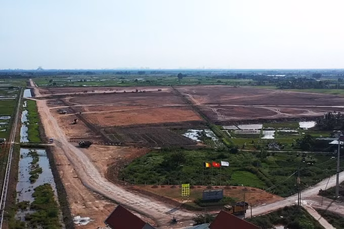 KCN Bắc Tiền Phong (thị xã Quảng Yên) đang được tập trung thi công - Ảnh: Báo Quảng Ninh.