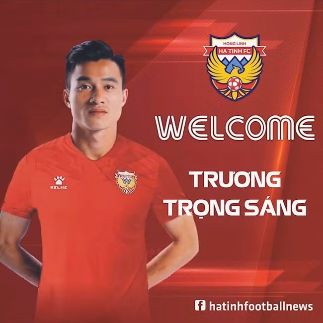 Hồng Lĩnh Hà Tĩnh cho ra mắt tân binh Trương Trọng Sáng. Ảnh: bongda24h.vn